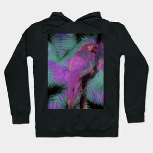 ABSTRACT MACAW DECO INDIGO TINT WITH PINK PARROT ART POSTER Hoodie